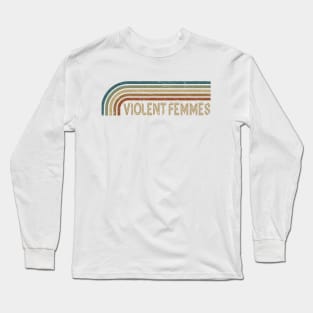 Violent Femmes Retro Stripes Long Sleeve T-Shirt